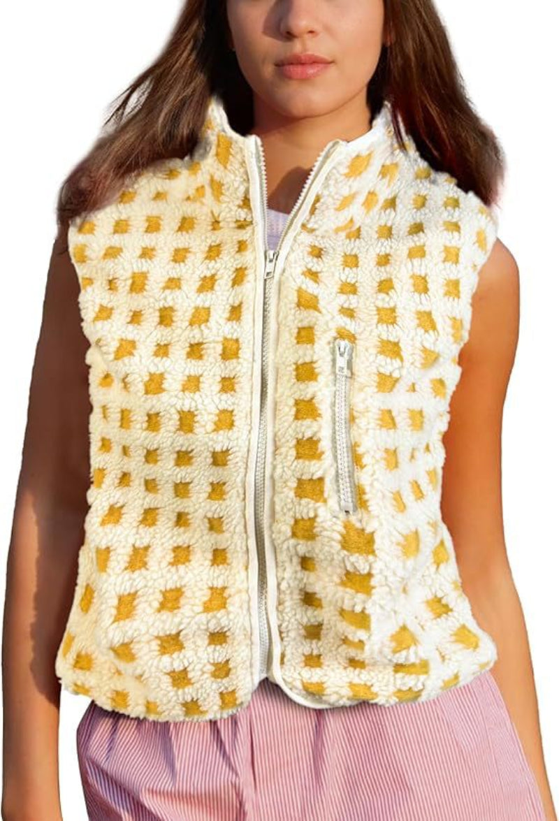 women's loose zipper vest
