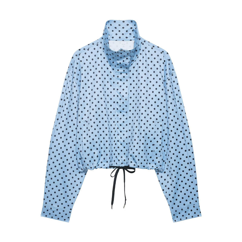 Women’s Retro Polka Dot Cropped Jacket