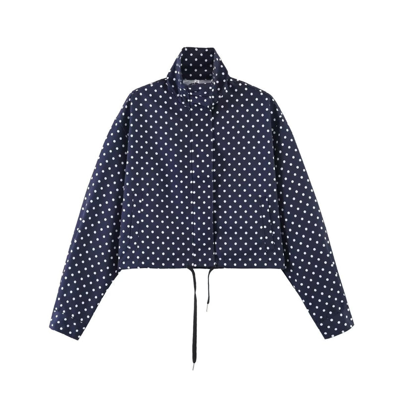 Women’s Retro Polka Dot Cropped Jacket