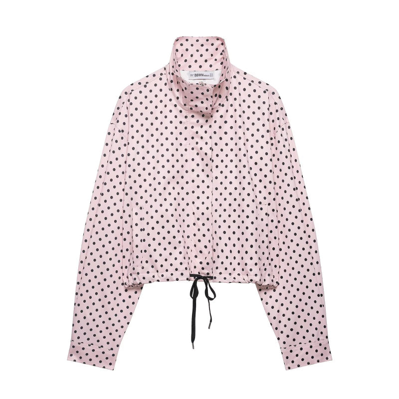 Women’s Retro Polka Dot Cropped Jacket