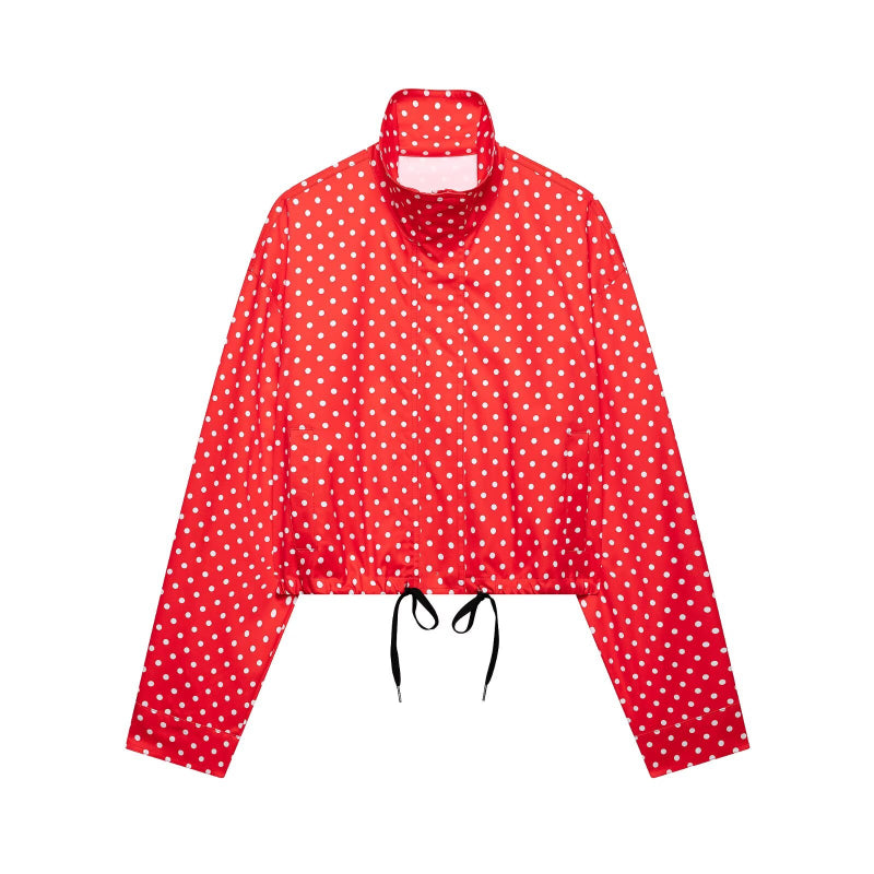 Women’s Retro Polka Dot Cropped Jacket