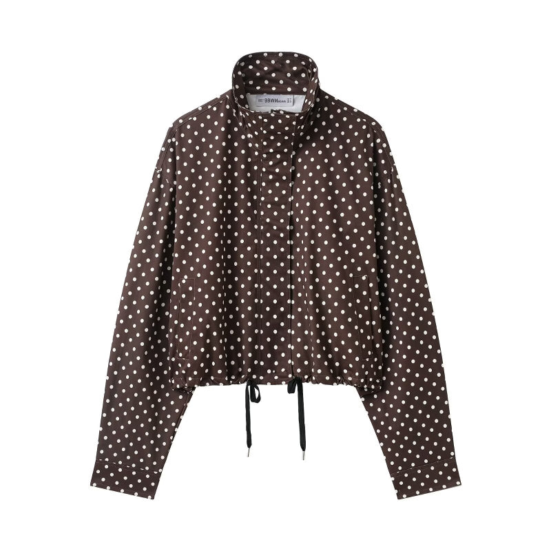 Women’s Retro Polka Dot Cropped Jacket