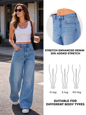 Comfort-Flex Wide Leg Jeans
