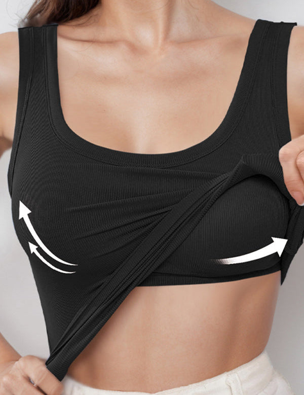 Padded Wide Shoulder Straps Tank Top