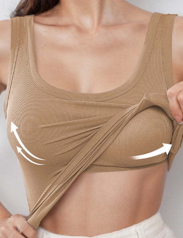 Padded Wide Shoulder Straps Tank Top