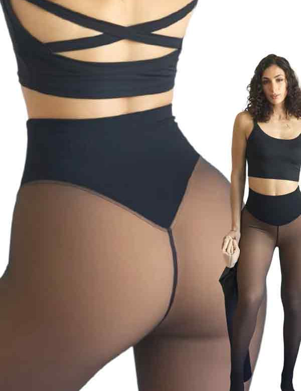 Fleece-Lined Sheer Leggings