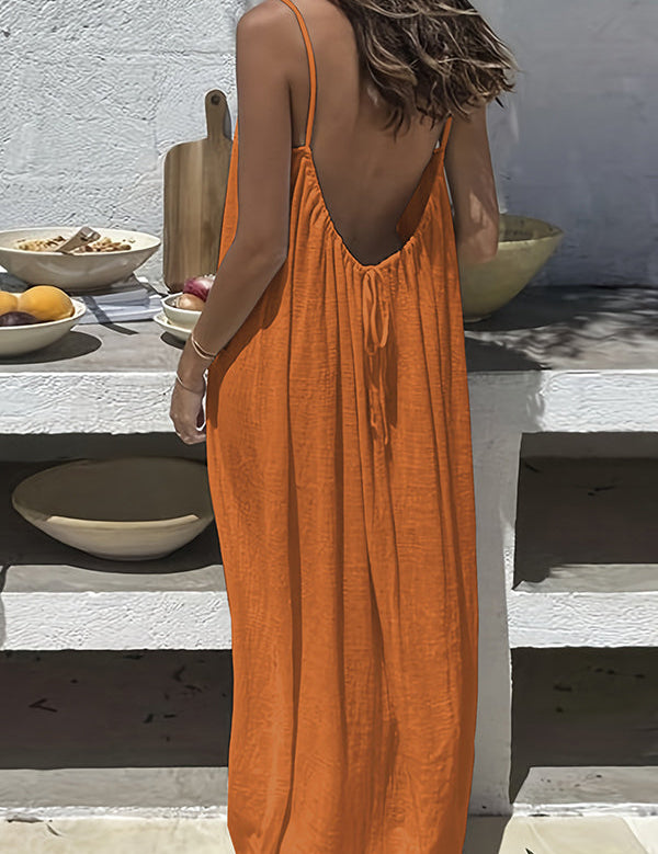 Women's Summer Backless Cami Lounge Dress