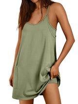 Womens Workout Romper Dress With Pocket