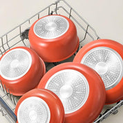 Nonstick Cookware Sets with Detachable Handle, Beige Kitchenware for Home Cooking Needs