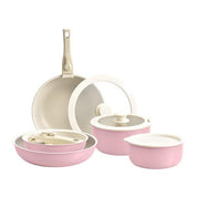 Nonstick Cookware Sets with Detachable Handle, Beige Kitchenware for Home Cooking Needs