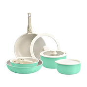 Nonstick Cookware Sets with Detachable Handle, Beige Kitchenware for Home Cooking Needs