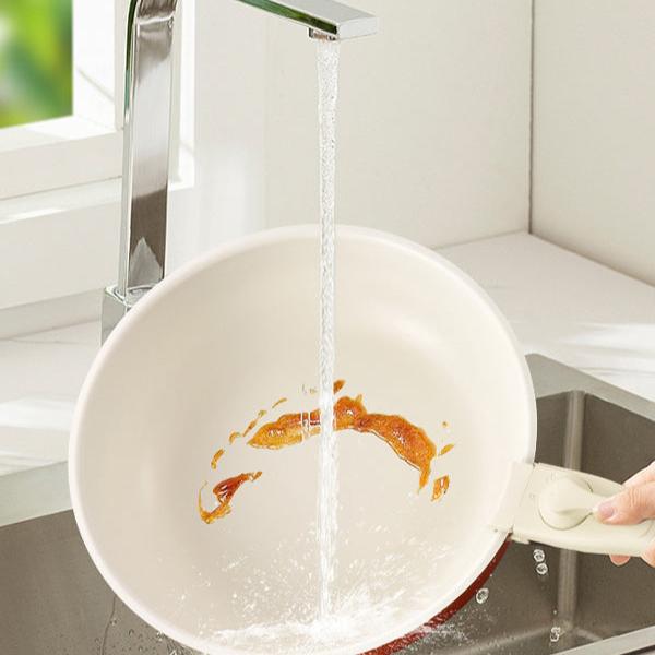 Nonstick Cookware Sets with Detachable Handle, Beige Kitchenware for Home Cooking Needs