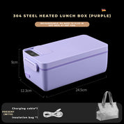 304 stainless steel portable insulated lunch box, self-heating lunch box without water injection