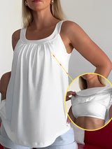 Solid Color Pleated Tank Top