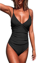 Halter Neck Deep V One Piece Swimsuit