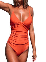 Halter Neck Deep V One Piece Swimsuit