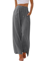 Women's Linen Palazzo Pants with Pockets