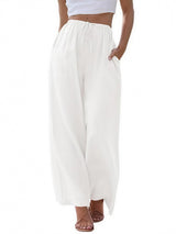 Women's Linen Palazzo Pants with Pockets