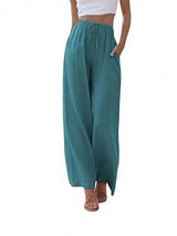 Women's Linen Palazzo Pants with Pockets