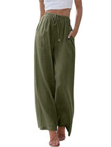 Women's Linen Palazzo Pants with Pockets