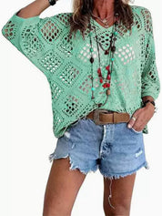 Women's Crochet Top with V-Neck