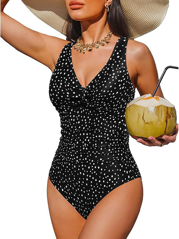 V Neck Control Slimming One Piece Swimsuit