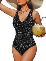 V Neck Control Slimming One Piece Swimsuit
