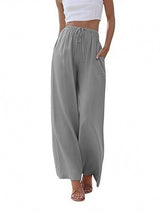 Women's Linen Palazzo Pants with Pockets