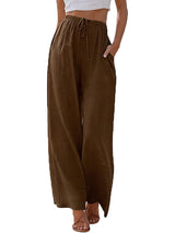 Women's Linen Palazzo Pants with Pockets