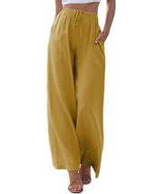 Women's Linen Palazzo Pants with Pockets