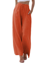 Women's Linen Palazzo Pants with Pockets