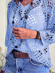 Women's Crochet Top with V-Neck