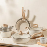 Pots And Pans Set, Cookware With Granite Coatings For Super Nonstick ResultEssential Stone Utensil, Kithchenware, Cookware